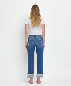 DAPHNE HIGH RISE CUFFED STRAIGHT JEANS