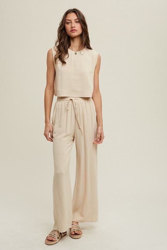 LINEN TOP AND PANTS SET