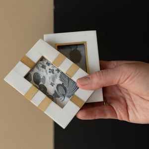 2X3 Bernadette Magnetic Mini Picture Frame With Brass Inlay
