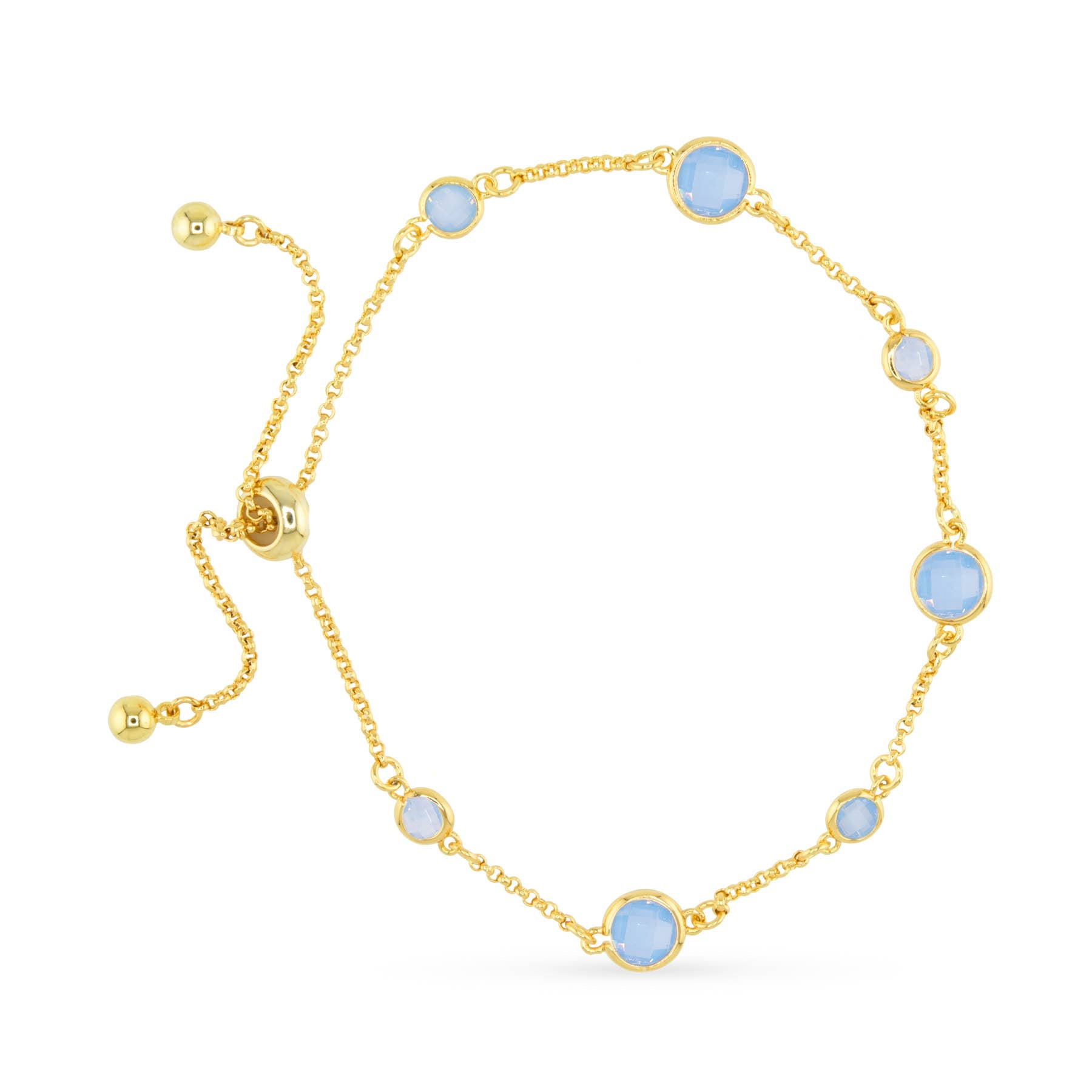 Faceted CZ Bracelet | Ice Blu Collection: Pink / 18K Gold Dipped