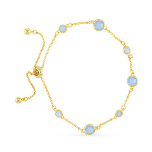 Faceted CZ Bracelet | Ice Blu Collection: Blue / 18K Gold Dipped