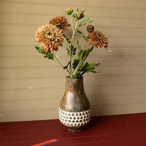 Gigi Whitewashed Wood Bead Dried Florals Vase