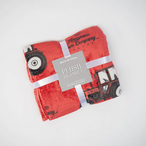 Red Tractor Plush Blanket