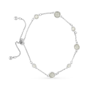 Faceted CZ Bracelet | Ice Blu Collection: Milky White / 18K Gold Dipped