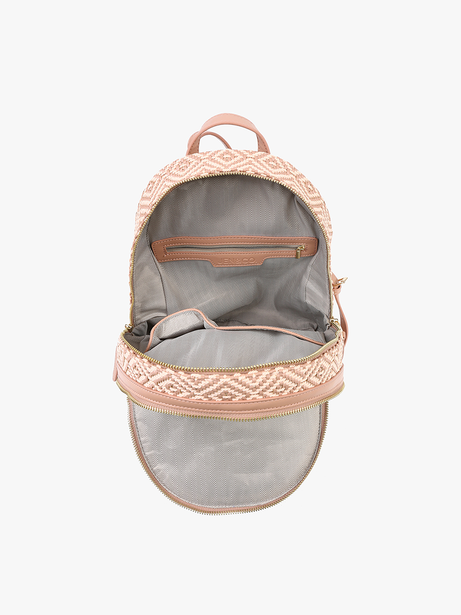 Black Zahava Woven Diamond Backpack