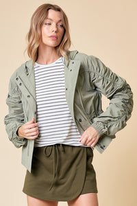 Moss Cinched Hooded Jacket