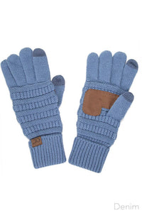 Navy C.C Knitted Touch Screen Compatible Gloves