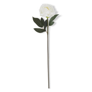 20 Inch White Real Touch Peony