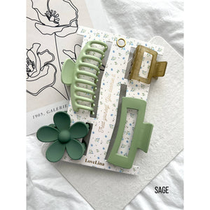 SOLVI Assorted 4-Clip Set: SAGE