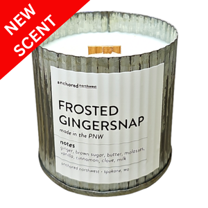 Frosted Gingersnap Rustic Vintage Farmhouse Wood Wick Candle