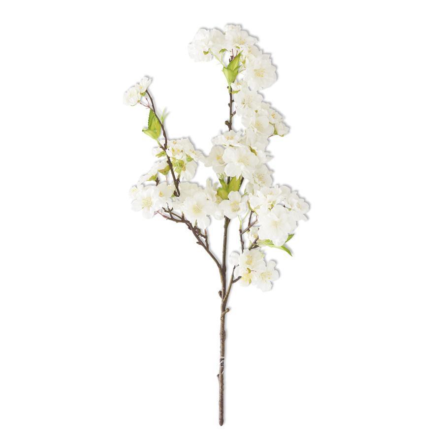 19.5 Inch White Cherry Blossom Spray