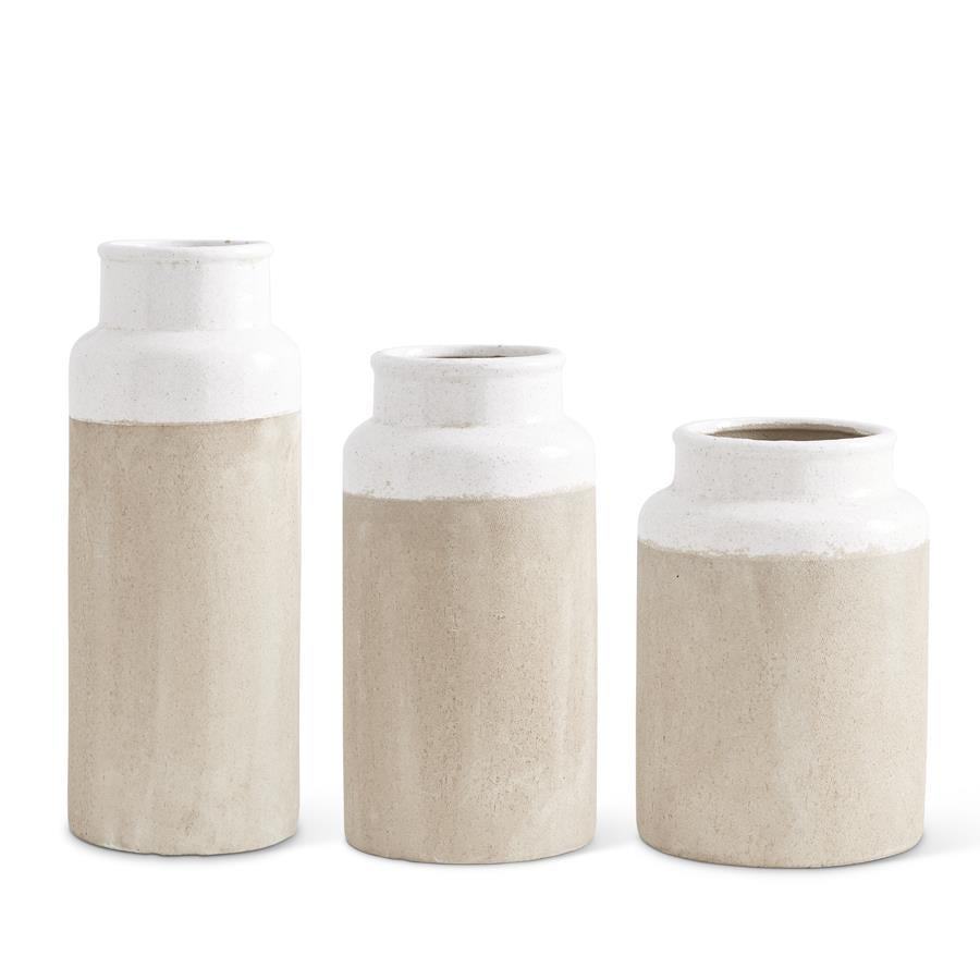 Tall Cream Ceramic Pots