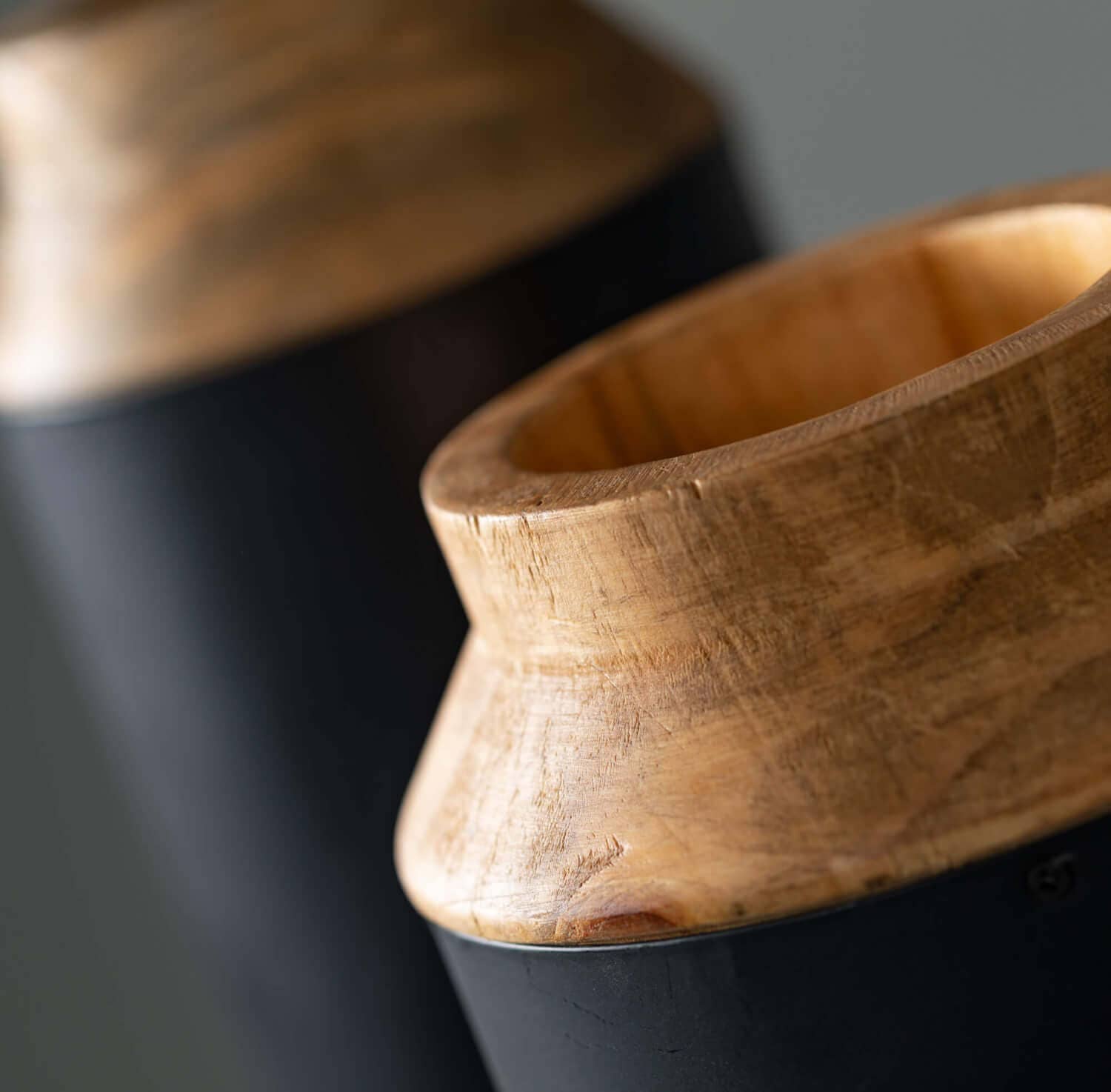 WOOD BLACK VASES