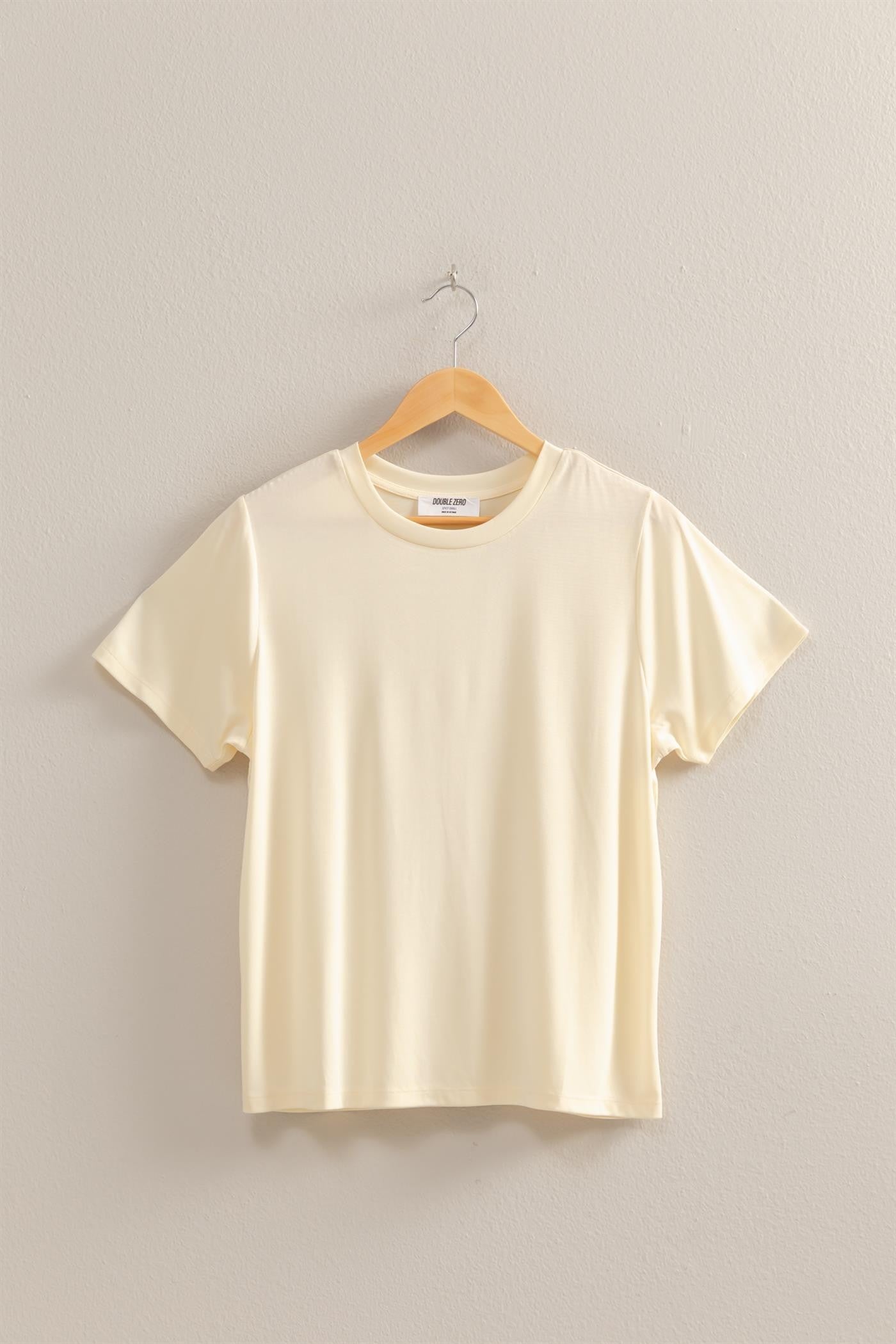 Whip Cream Basic Round Neck Short Sleeve T Shirt