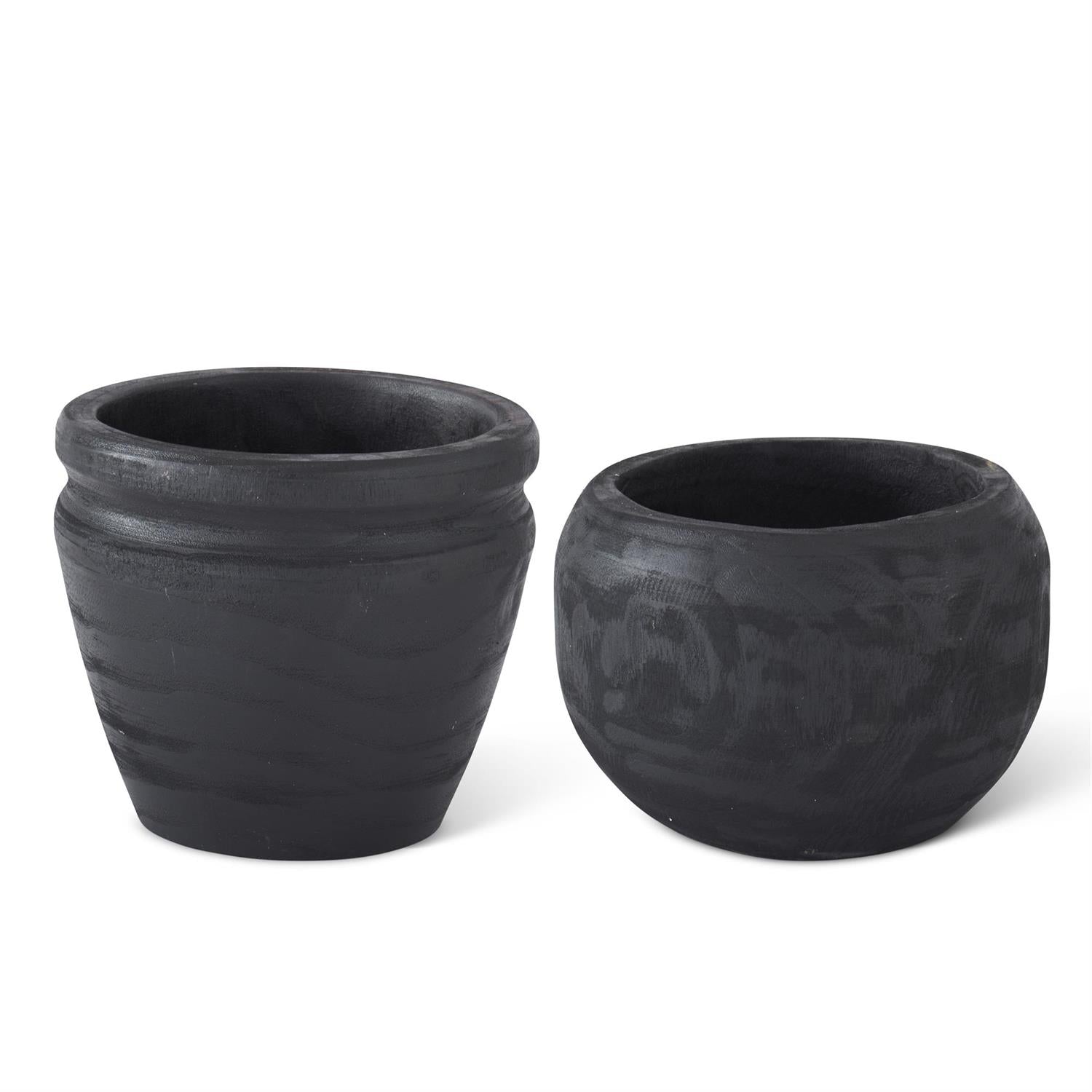 Black Paulownia Wood Pots