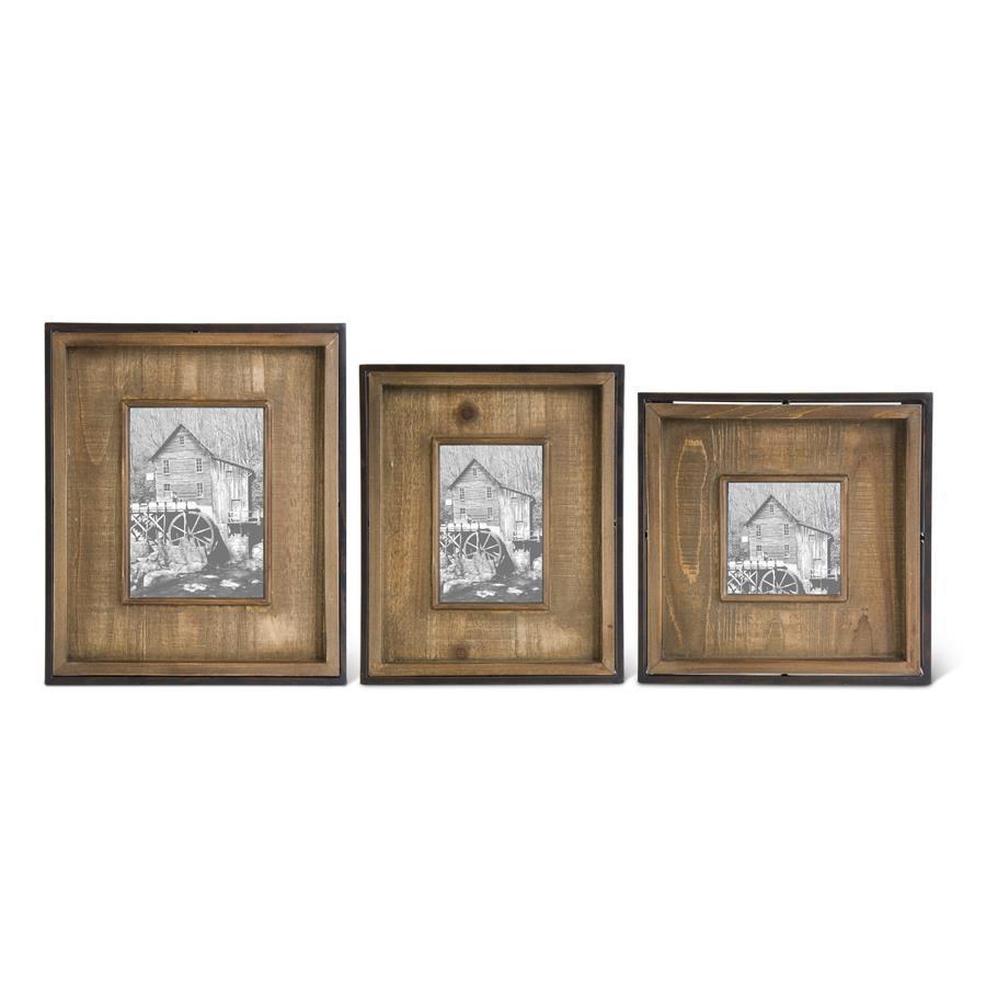 Square Dark Metal Wood Picture Frame