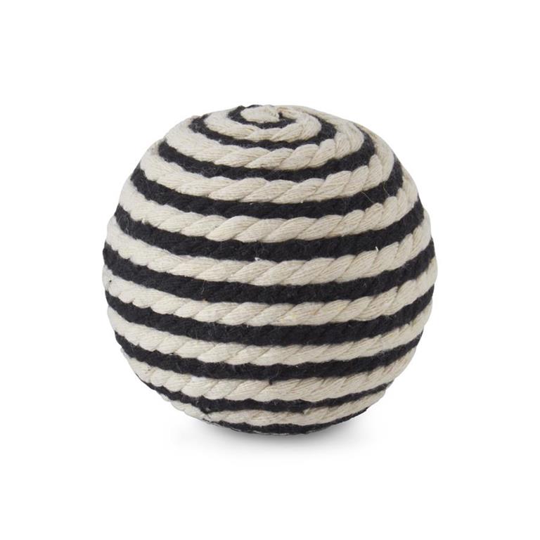 3.75 Inch Black & Cream Seagrass Ball