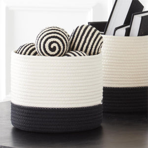 3.75 Inch Black & Cream Seagrass Ball