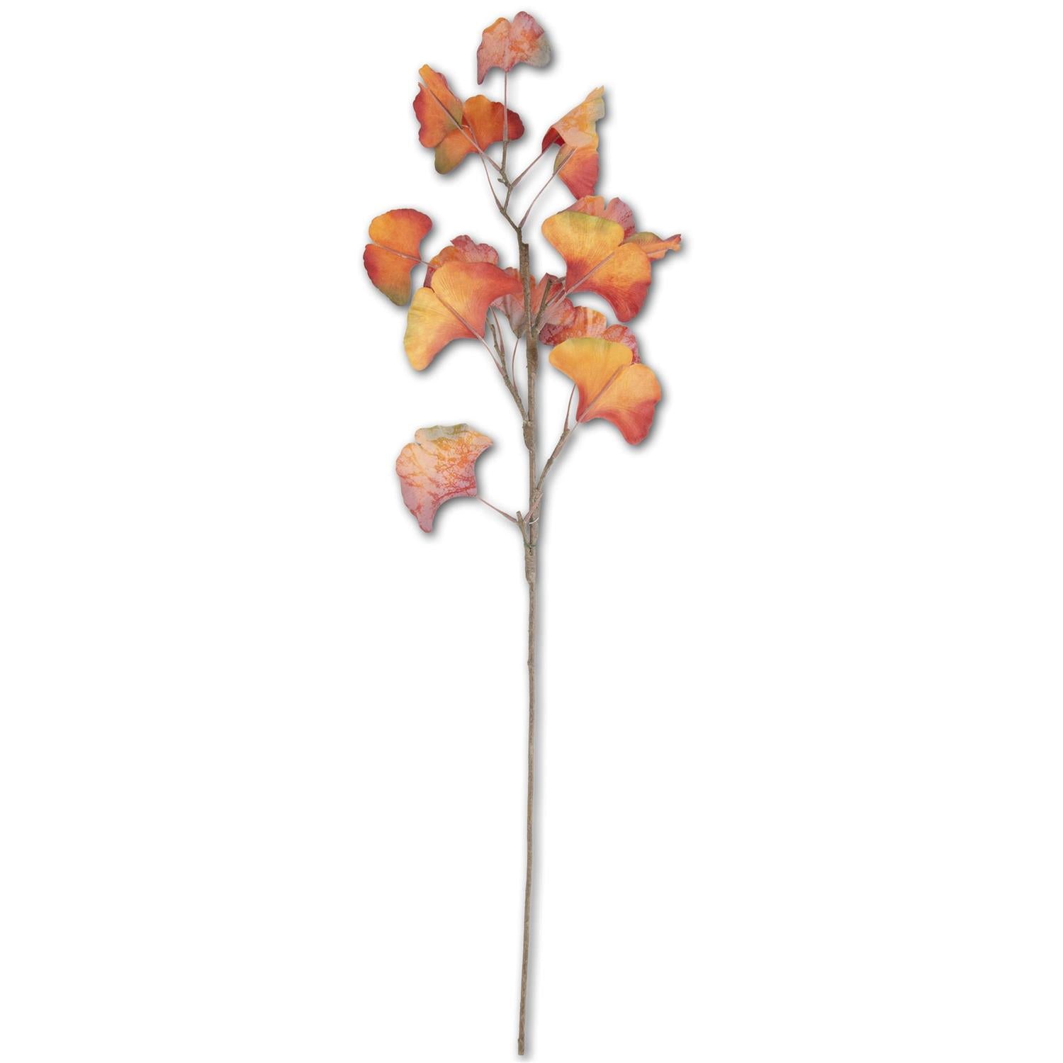 30 Inch Orange Two-Tone Gingko Stem