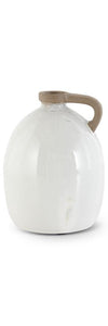 White Ceramic Jugs w/Unglazed Handle