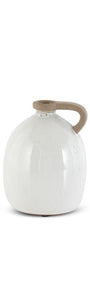 White Ceramic Jugs w/Unglazed Handle