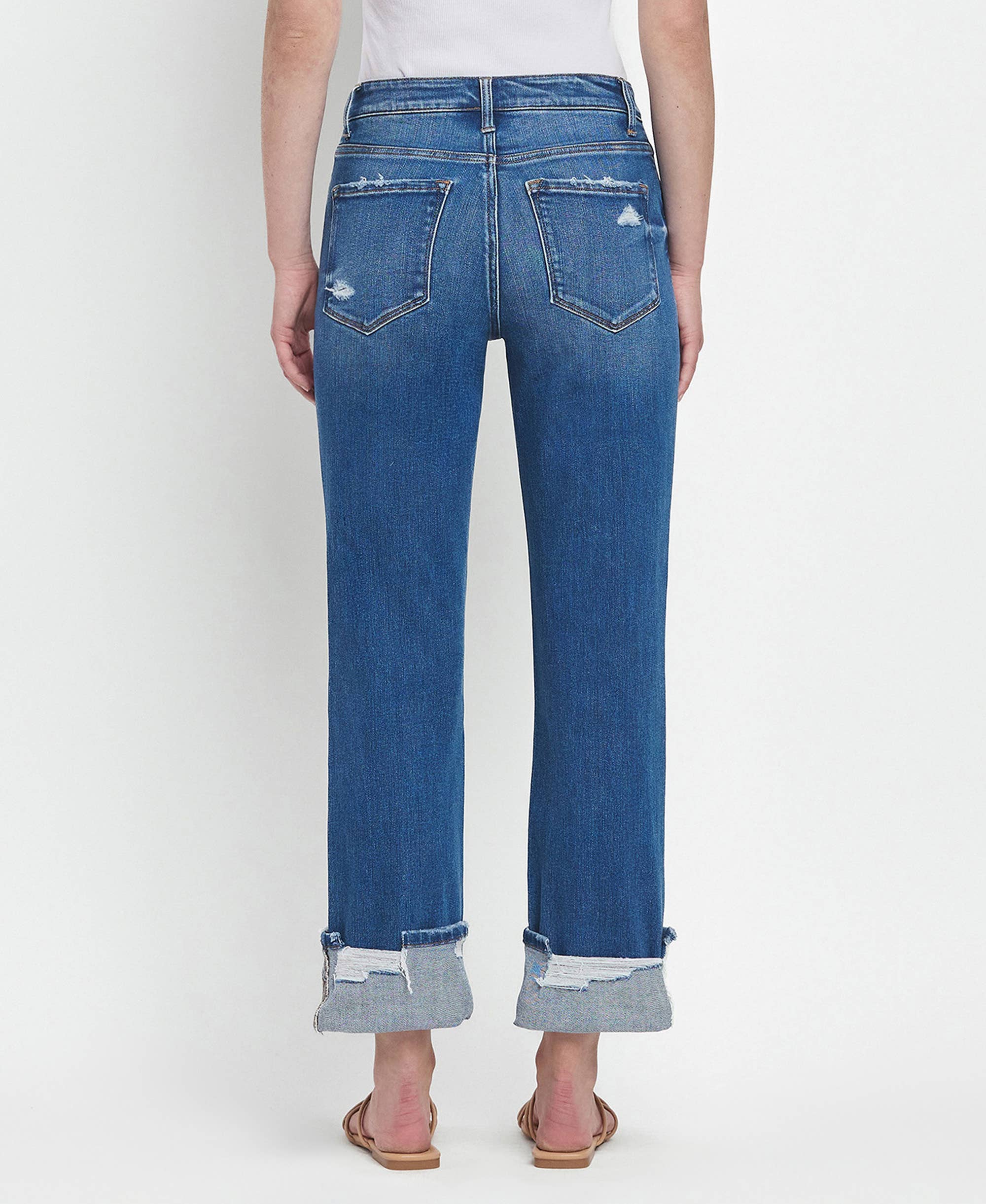 DAPHNE HIGH RISE CUFFED STRAIGHT JEANS