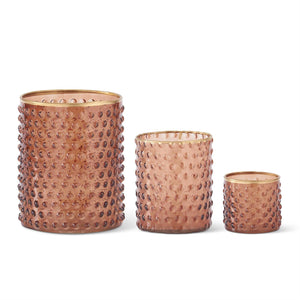 Brown Dot Embossed Containers w/Gold Paint