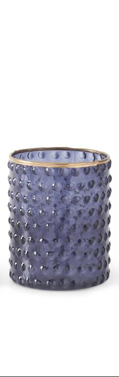 Blue Dot Embossed Container w/Gold Painted Detail