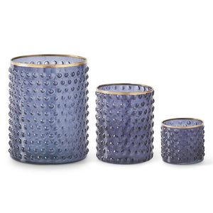 Blue Dot Embossed Container w/Gold Painted Detail
