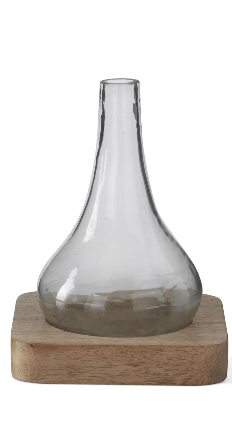 Bud Vase on Wood Tray