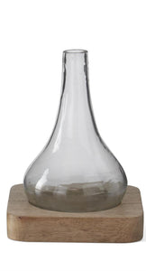 Bud Vase on Wood Tray