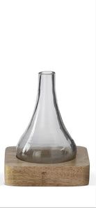 Bud Vase on Wood Tray