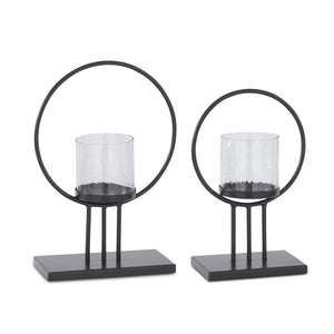 Black Metal Ring Candleholders