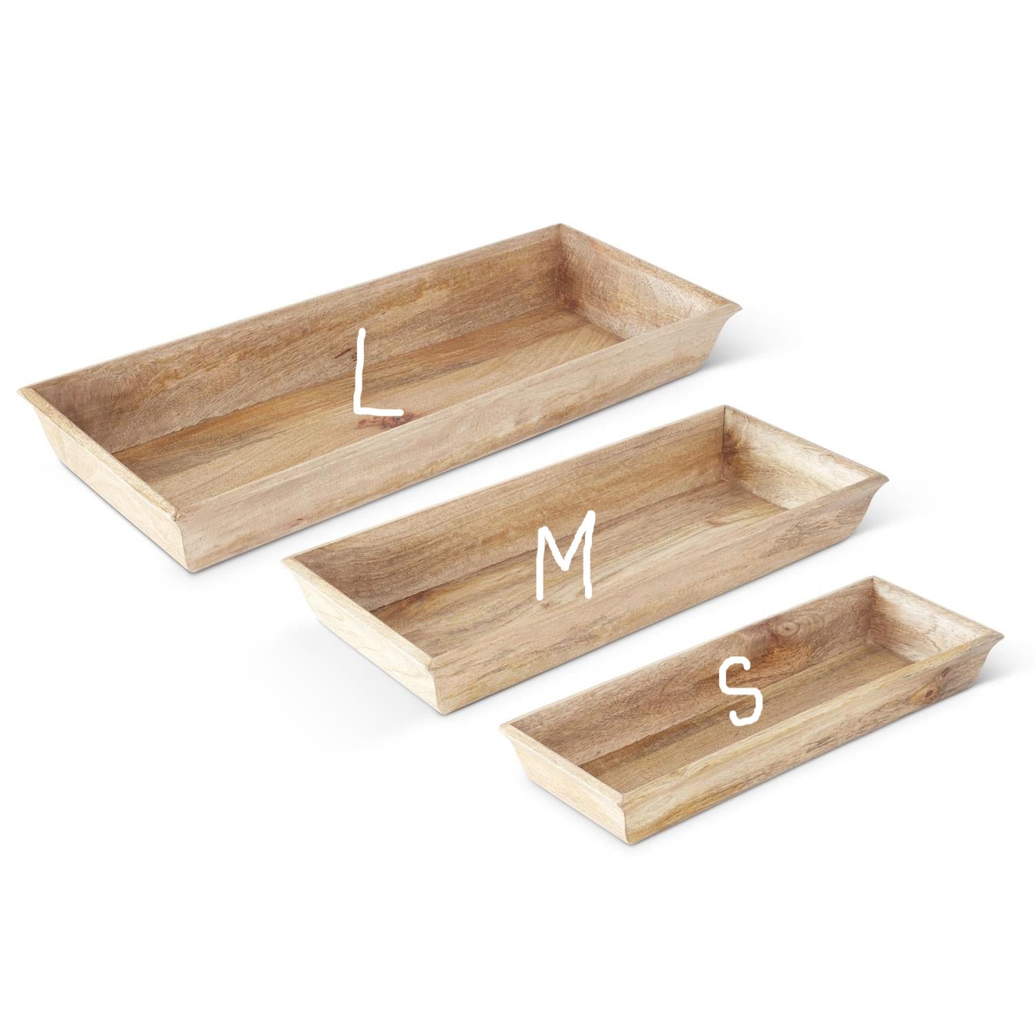 Rectangular Nesting Wood Trays