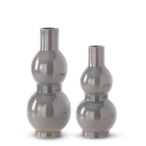 Grey Ceramic Double Bubble Vases