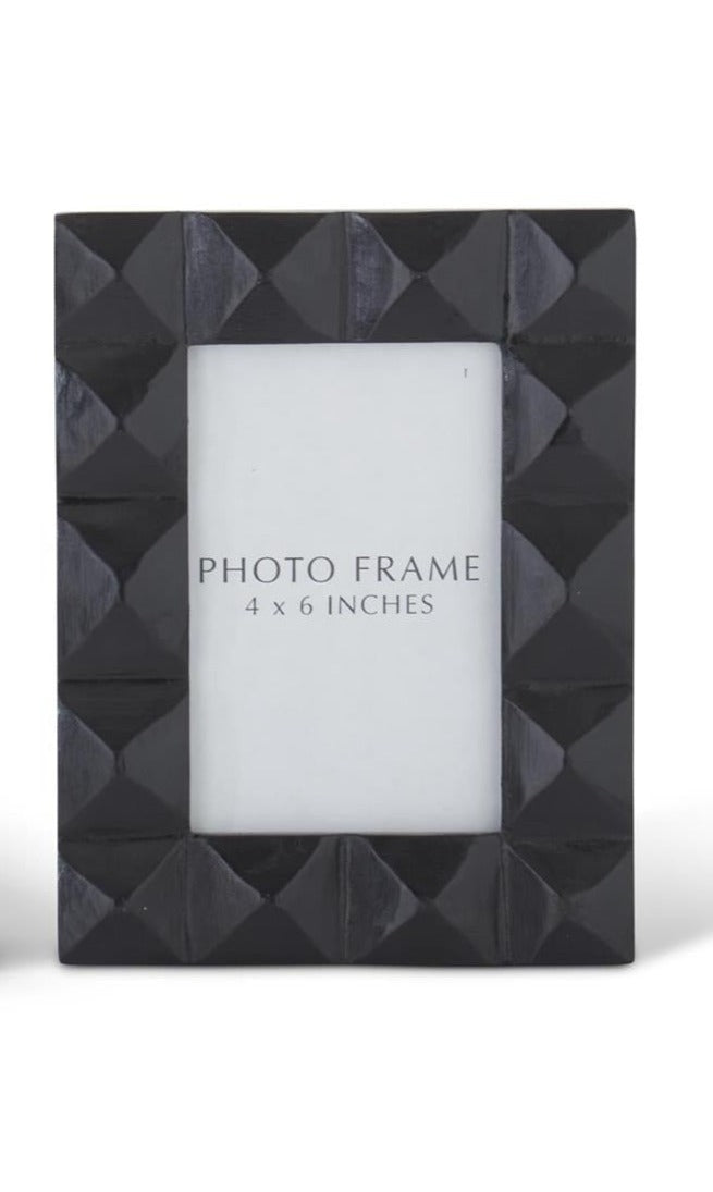 Black Mango Wood Diamond Cut Photo Frames