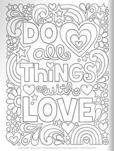 Coloring Book - Notebook Doodles Love