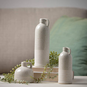 WHITE SPECKLED JUG VASE