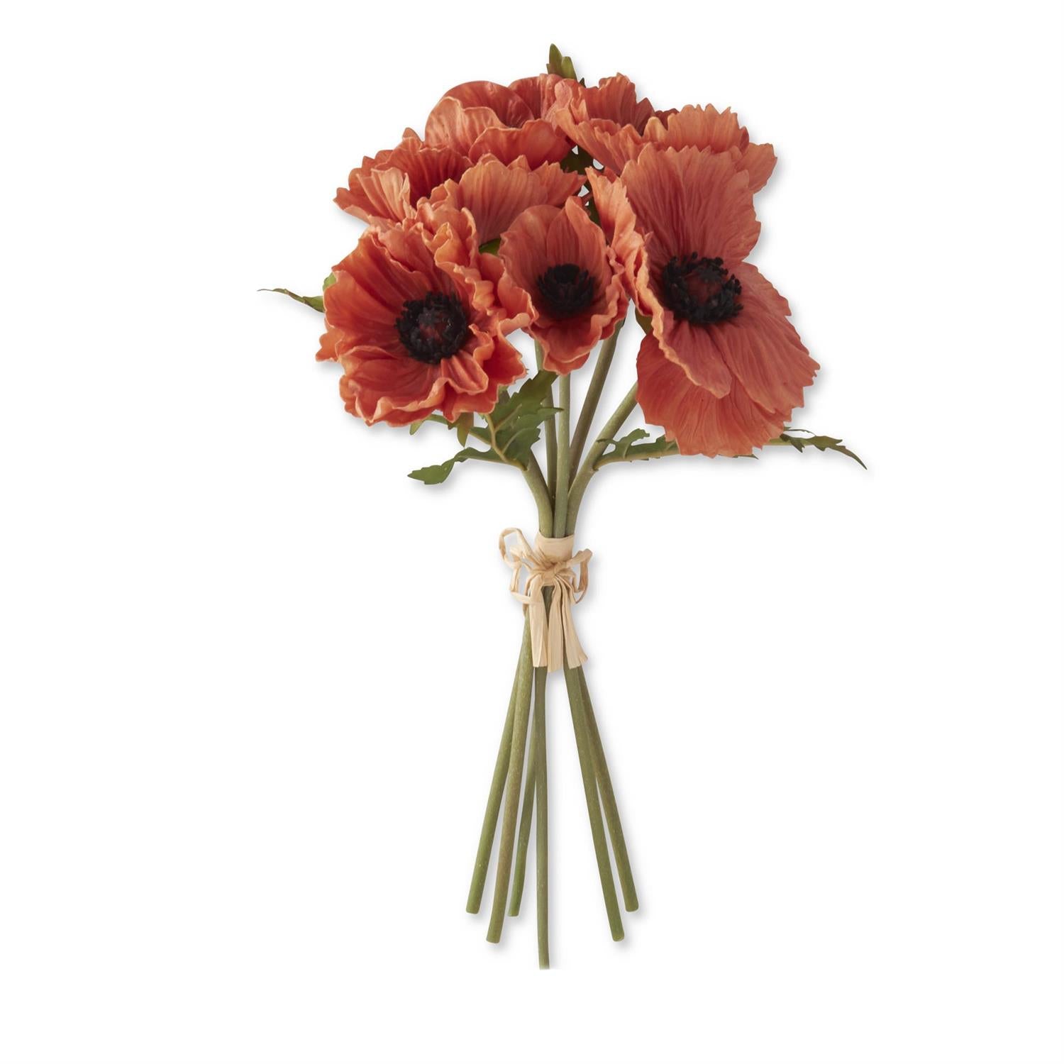 12.5 Inch Orange Real Touch Poppy Bundle