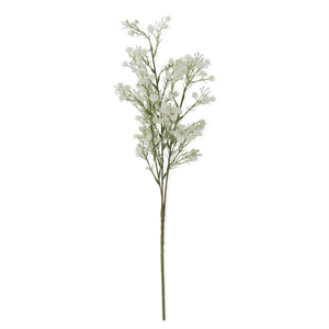 26 Inch White Babys Breath & White Berry Spray