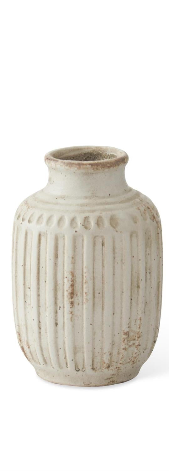 Weathered Cream Ceramic Bud Vase