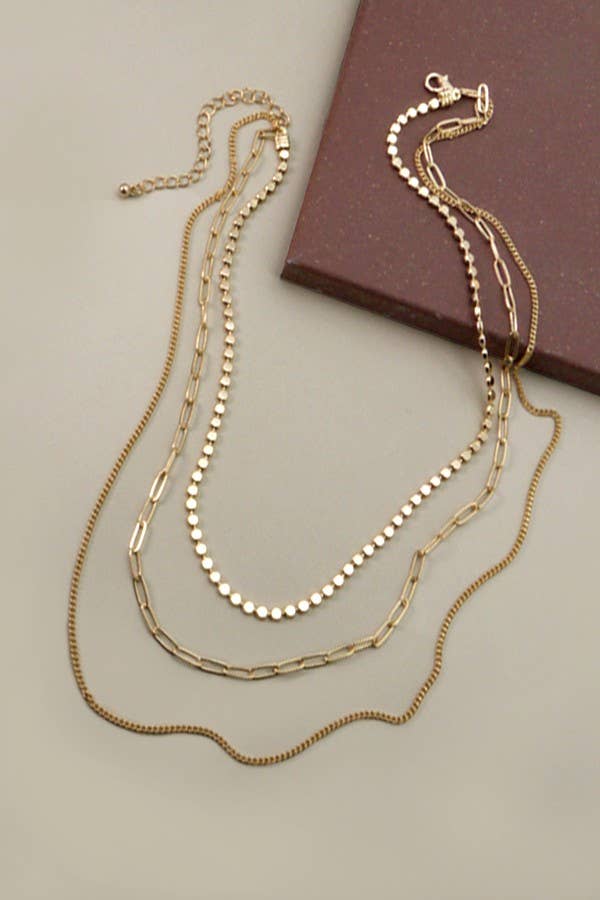 GOLD UNIQUE CHAIN MULTI LAYER NECKLACE