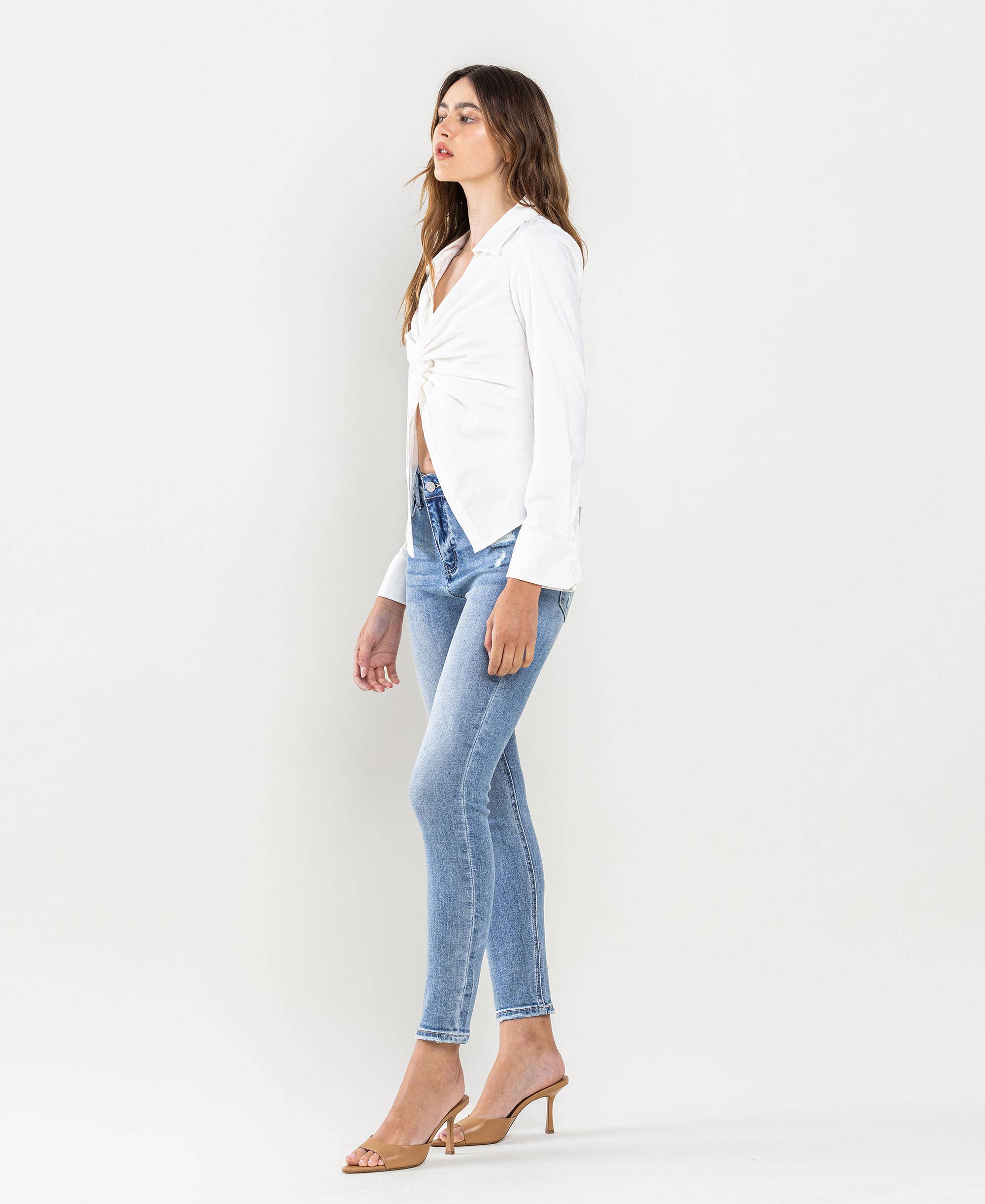 High Rise Ankle Skinny Jean by Lovervet by Vervet