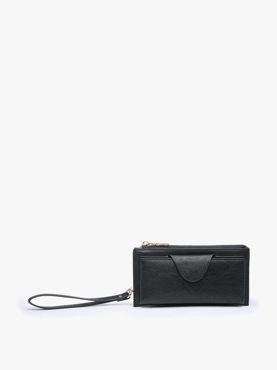 Black Kyla RFID Wallet w/ Snap Closure