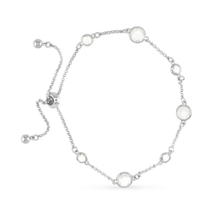 Faceted CZ Bracelet | Ice Blu Collection: Light Grey / 18K Gold Dipped