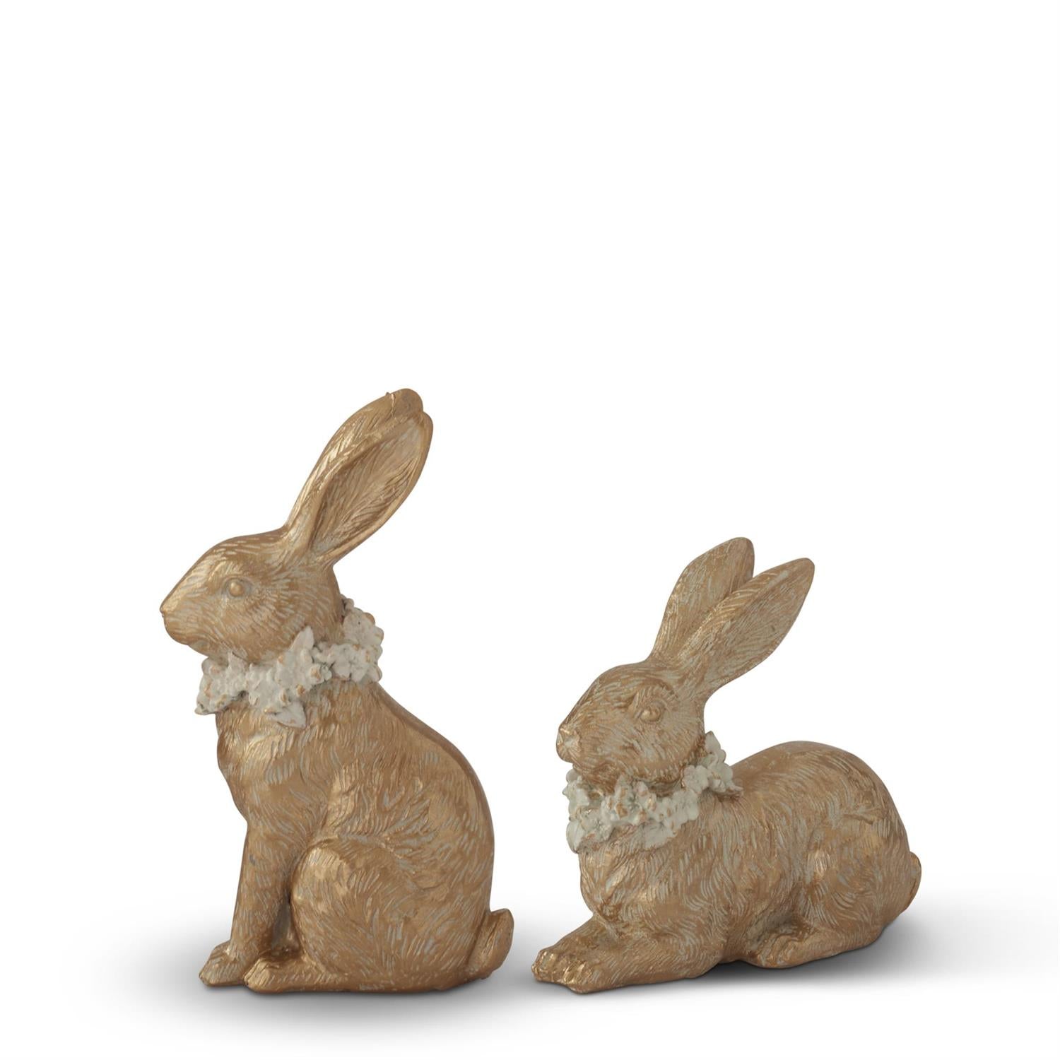8.25 Inch Gold Resin Easter Bunny