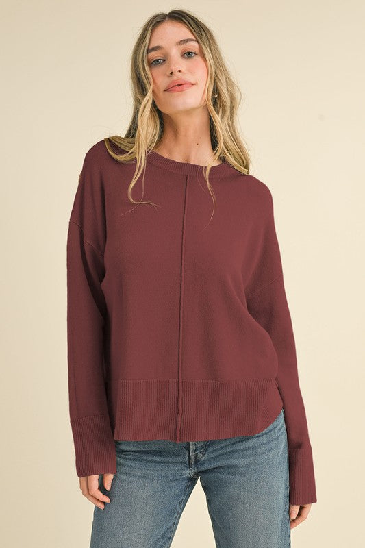 Brick Round neckline basic sweater