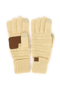 Black C.C Knitted Touch Screen Compatible Gloves