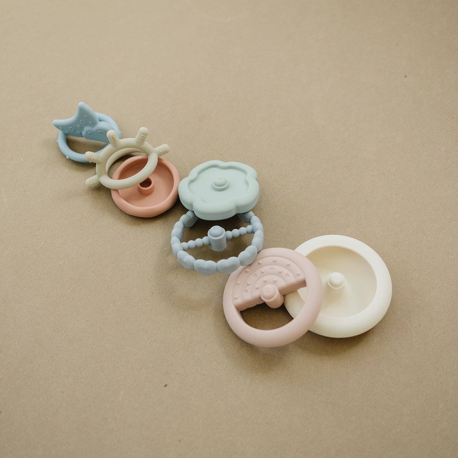 Classic Silicone Stacking Teething Ring Toy