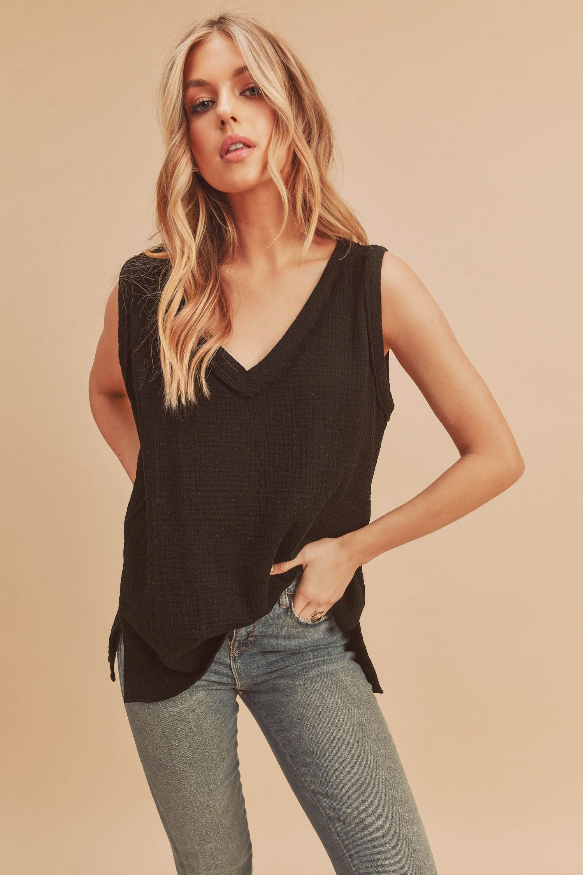 Black Gauze Tank